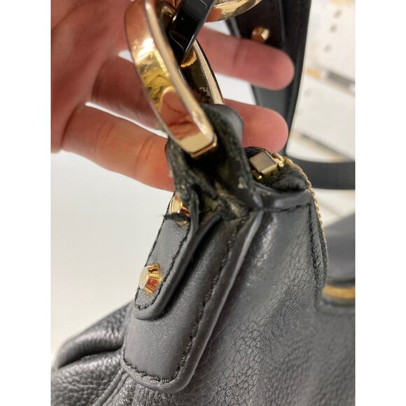 MICHAEL KORS, MEDIUM BLACK PEBBLED LEATHER SHOULDER BAG (ASIS) - Picture 9 of 16